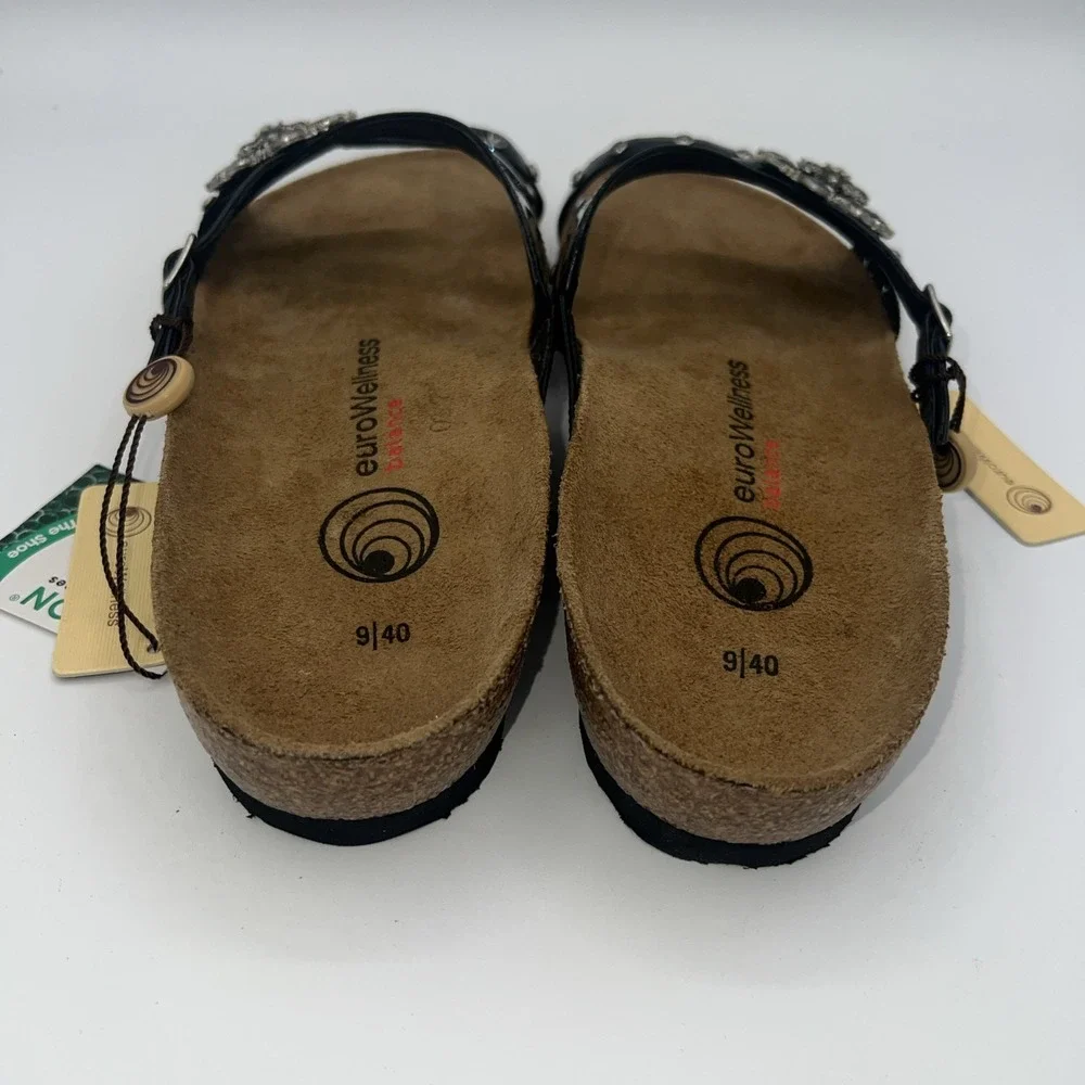 New Eurowellness balance sandal, womens size 9 /40  Gweneth‎ Black leather